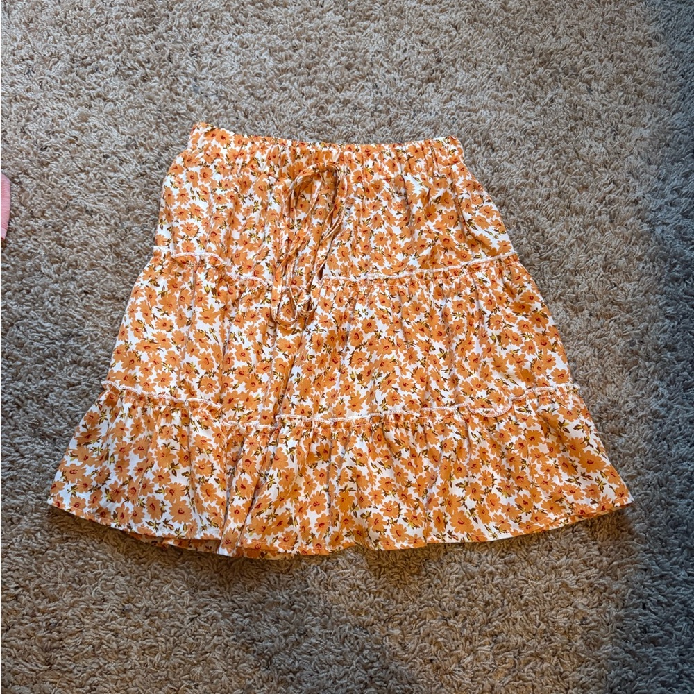 Floral Orange Skirt